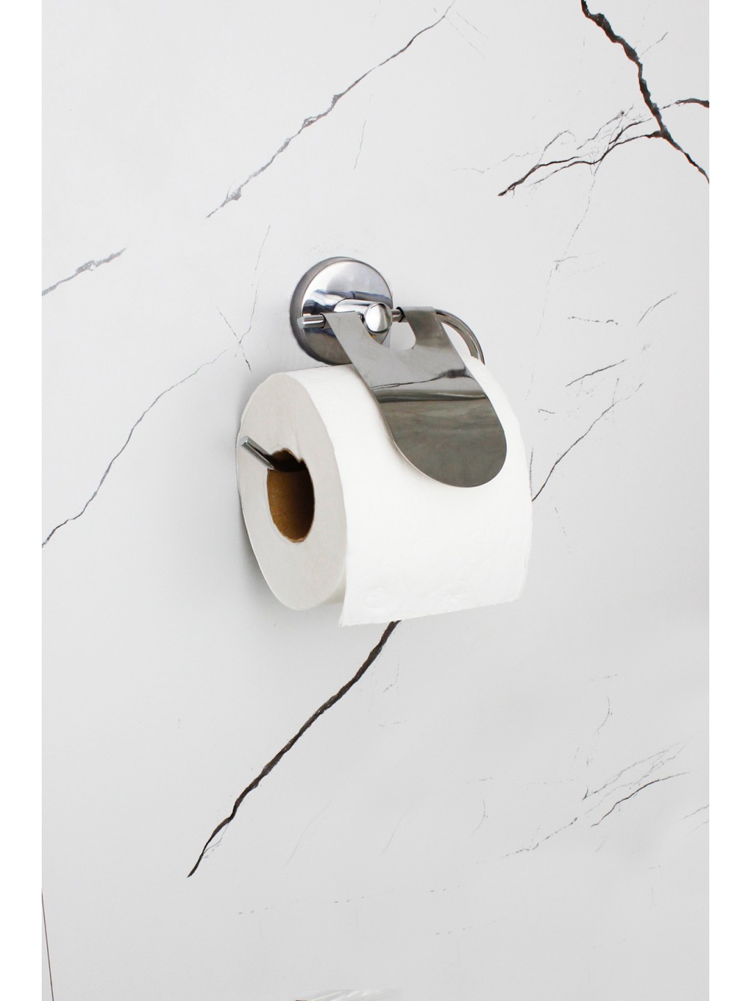 KROM Mat Tuvalet Kağıtlığı Yarım Kapaklı Wc Kağıtlık Banyo Tuvalet Kağıdı Askısı